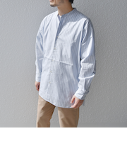 SHIPS any: バンドカラー ワイド 長袖 グランパ シャツ◇