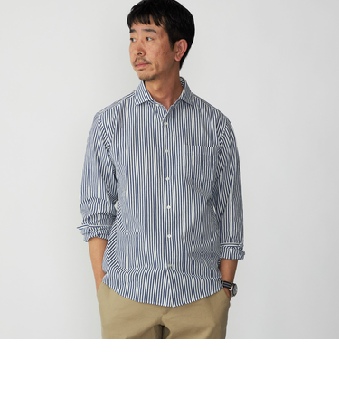 SHIPS:〈接触冷感〉 セミワイドカラー アイスコットン ロングスリーブ シャツ