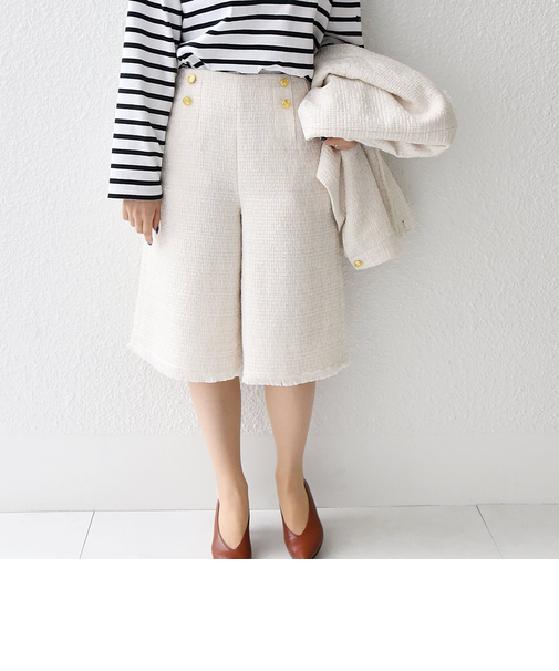 SHIPS any: スラブ ツイード ハーフパンツ［NAVY BLUE］