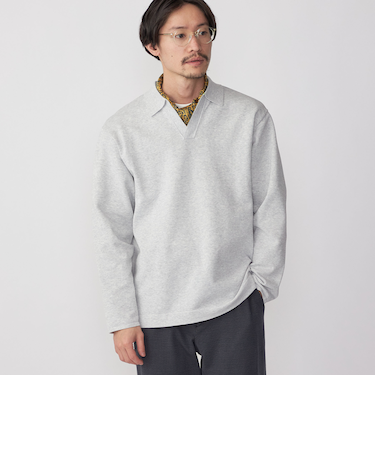 SHIPS:〈手洗い可能〉14ゲージ TEXBRID(R) ミラノリブ スキッパー ポロシャツ