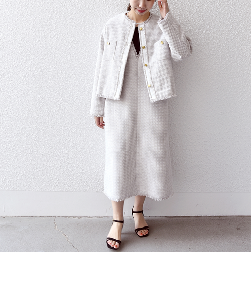 SHIPS any: ツイード Aライン ジャンパースカート｜シップス