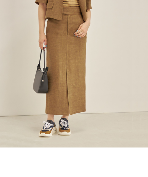 シップス（SHIPS）/MANTECO 麻混 タイト ロング スカート◇ MANTECO 麻混 タイト ロング スカート◇｜シップス アウトレットの