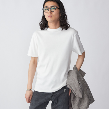 SHIPS: ピマコットン フライス クルーネック Tシャツ