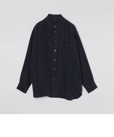 SHIPS: パウダリータッチ シルク リラックス バンドカラーシャツ