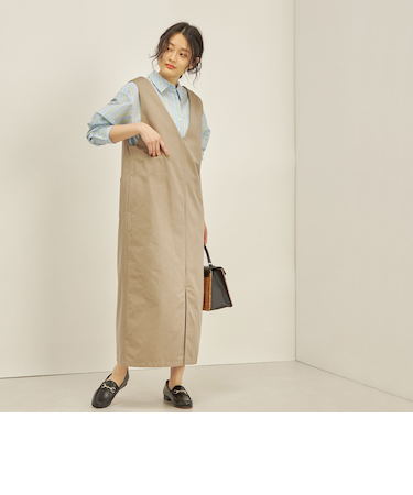 【SHIPS別注】TICCA:〈手洗い可能〉チノ ジャンパー スカート ◇