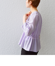 SHIPS any:〈洗濯機可能〉シアー ギャザー ペプラム ブラウス