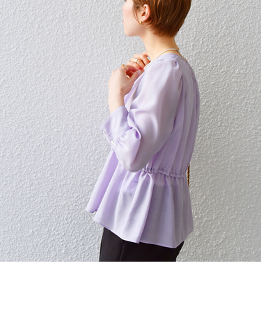 SHIPS any:〈洗濯機可能〉シアー ギャザー ペプラム ブラウス