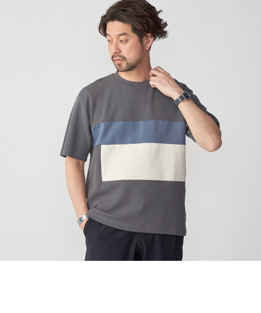 SHIPS: カラー ブロック パネル クルーネック Tシャツ