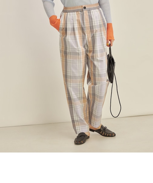 〈手洗い可能〉先染め チェック タイプライター パンツ◇
