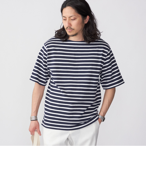 SHIPS: PLA ポリ乳酸 ボーダー バスク Tシャツ