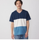 SHIPS: スペック ワイドボーダー/パネル Vネック Tシャツ