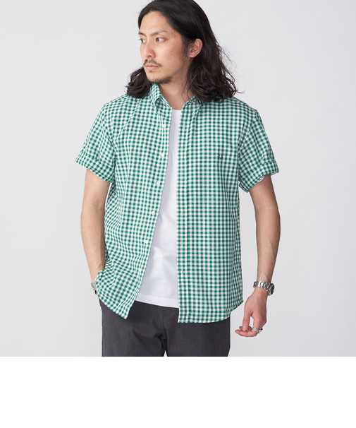 【WEB限定】SHIPS: 防シワ・吸水速乾 Drymix(R) ギンガムチェック パナマ シャツ