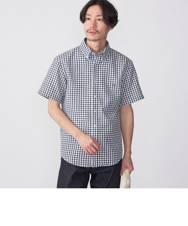 【WEB限定】SHIPS: 防シワ・吸水速乾 Drymix(R) ギンガムチェック パナマ シャツ