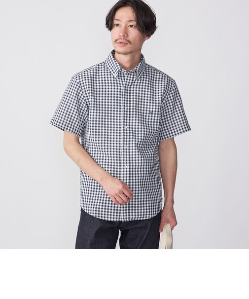 【WEB限定】SHIPS: 防シワ・吸水速乾 Drymix(R) ギンガムチェック パナマ シャツ