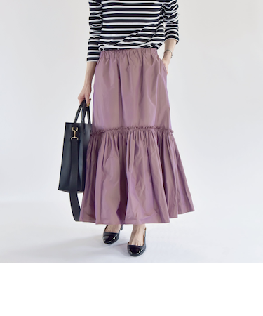 quaranciel:〈洗濯機可能〉ソリッド タフタ スカート