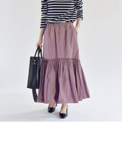 quaranciel:〈洗濯機可能〉ソリッド タフタ スカート