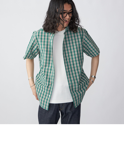 SHIPS: ECOPET(R) チェック セミワイドカラーシャツ S/S