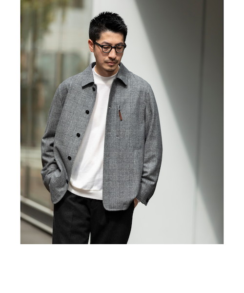 【美品】ソブ-Sov.-ユーティリティデザインジャケット SHIPS: スーパー140'S SOLOTEX(R) メリノウール ユーティリティ