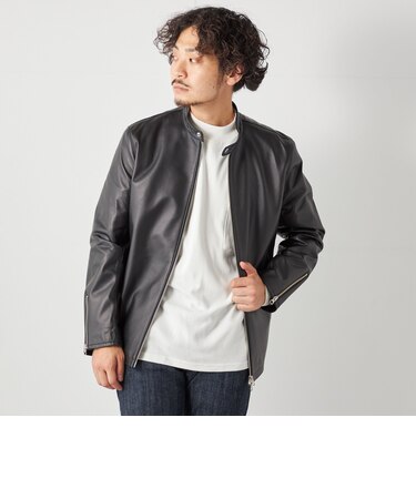 SHIPS any: ラムレザー シングル ライダース ジャケット◇