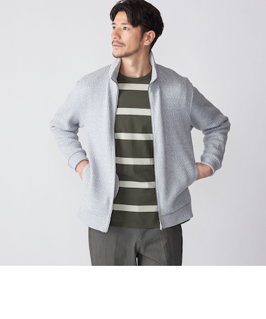 SHIPS: 〈手洗い可能〉コットン ローゲージ ドライバーズ ジップ ニット カーディガン