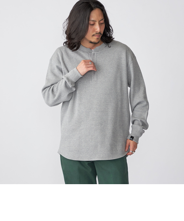 【SHIPS別注】THYARD: ヘンリーネック サーマル 長袖 カットソー