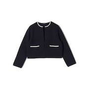 〈手洗い可能〉キルティング コンビ ニット ジャケット