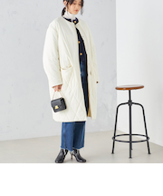 〈手洗い可能 / 撥水加工〉リバーシブル ノーカラー コート ◇