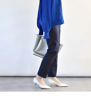 quaranciel:〈洗濯機可能〉コットン サテン スリム テーパード パンツ