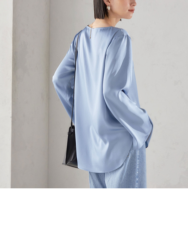 〈手洗い可能〉サテン ブラウス◇