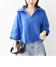 SHIPS any:〈手洗い可能〉サカリバ スキッパー ポロ プルオーバー