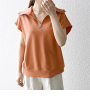 SHIPS any:〈洗濯機可能〉ミニ裏毛 ハーフ ジップ フレンチ プルオーバー