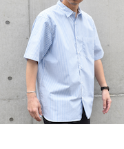 SHIPS any: ブルーパレット ストライプ / ハケメ リラックス レギュラーカラー シャツ◇