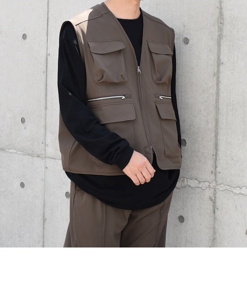 SHIPS any: 〈洗濯機可能〉ストレッチ ナイロン マルチポケット ベスト