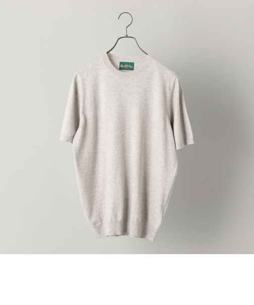 ALAN PAINE : コットン/シルク/ウール クルーネック半袖Tシャツ