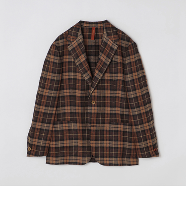 ernesto: リネン ツイード タータンチェック ジャケット