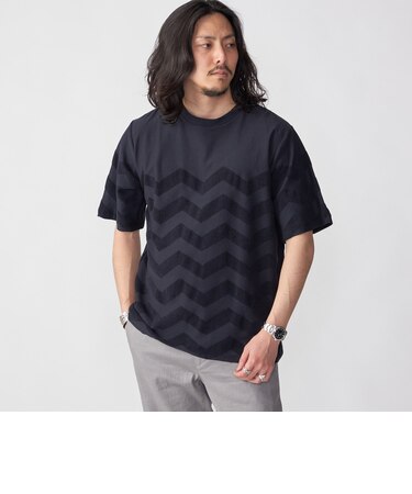SHIPS: シェブロン柄 パイル Tシャツ