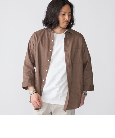 SHIPS: SOLOTEX(R) サフィラン リネン 7分袖 シャツ