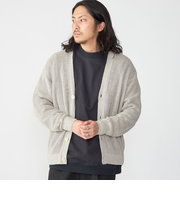 SHIPS: 9GG サンフェード リネン Vネック カーディガン