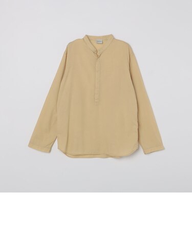 BAGUTTA: コットン ポプリン プルオーバー バンドカラー シャツ