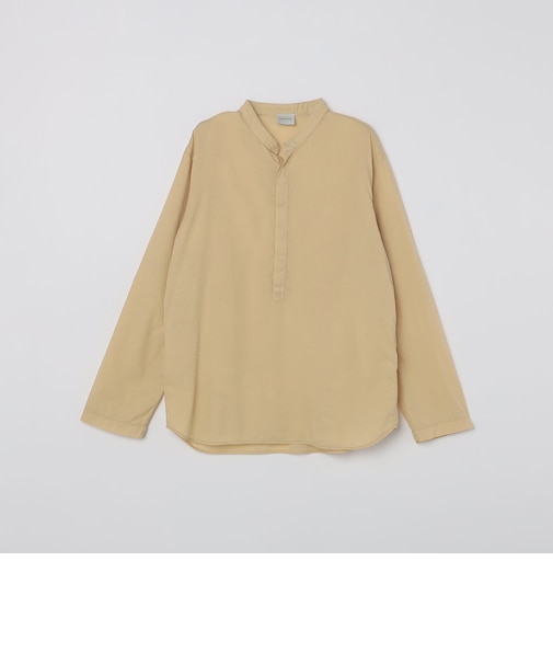BAGUTTA: コットン ポプリン プルオーバー バンドカラー シャツ