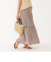 SHIPS Colors:〈洗濯機可能〉サラサ プリント ティアード スカート