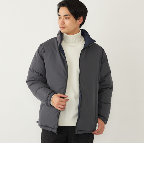 SHIPS Colors:リバーシブル スタンドカラー ダウン ジャケット