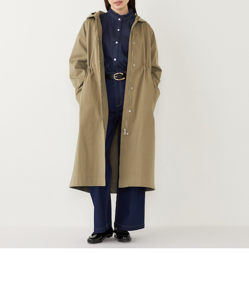 SHIPS Colors:〈手洗い可能〉テントライン フーデッド コート