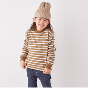 SHIPS any: リンガーネック ボーダー 長袖 ポケット Tシャツ<KIDS>