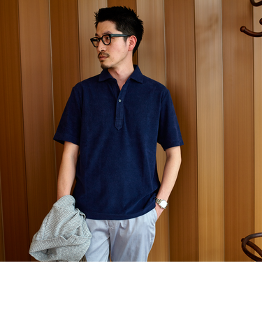 SHIPS: スキッパー パイル ポロシャツ