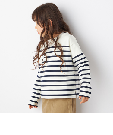 SHIPS any: STANDARD ボートネック ボーダー ロンT 2023 <KIDS>