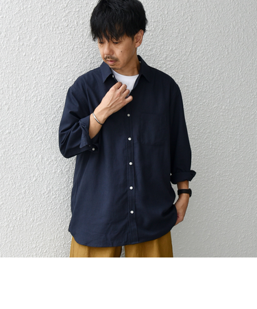 【WEB限定】SHIPS any:〈洗濯機可能〉リネン / レーヨン レギュラーカラー 7分袖 シャツ◇