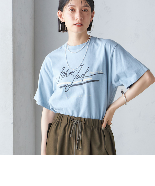 J.J.MERCER:〈洗濯機可能〉プリント TEE