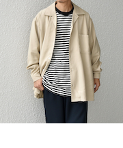 SHIPS any: 〈洗濯機可能〉ビスコース モザイクツイル ライト オープンカラー シャツ◇