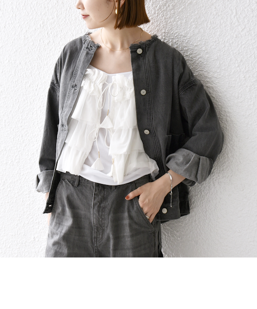 SHIPS any:〈手洗い可能〉チュール ティアード 2WAY キャミソール